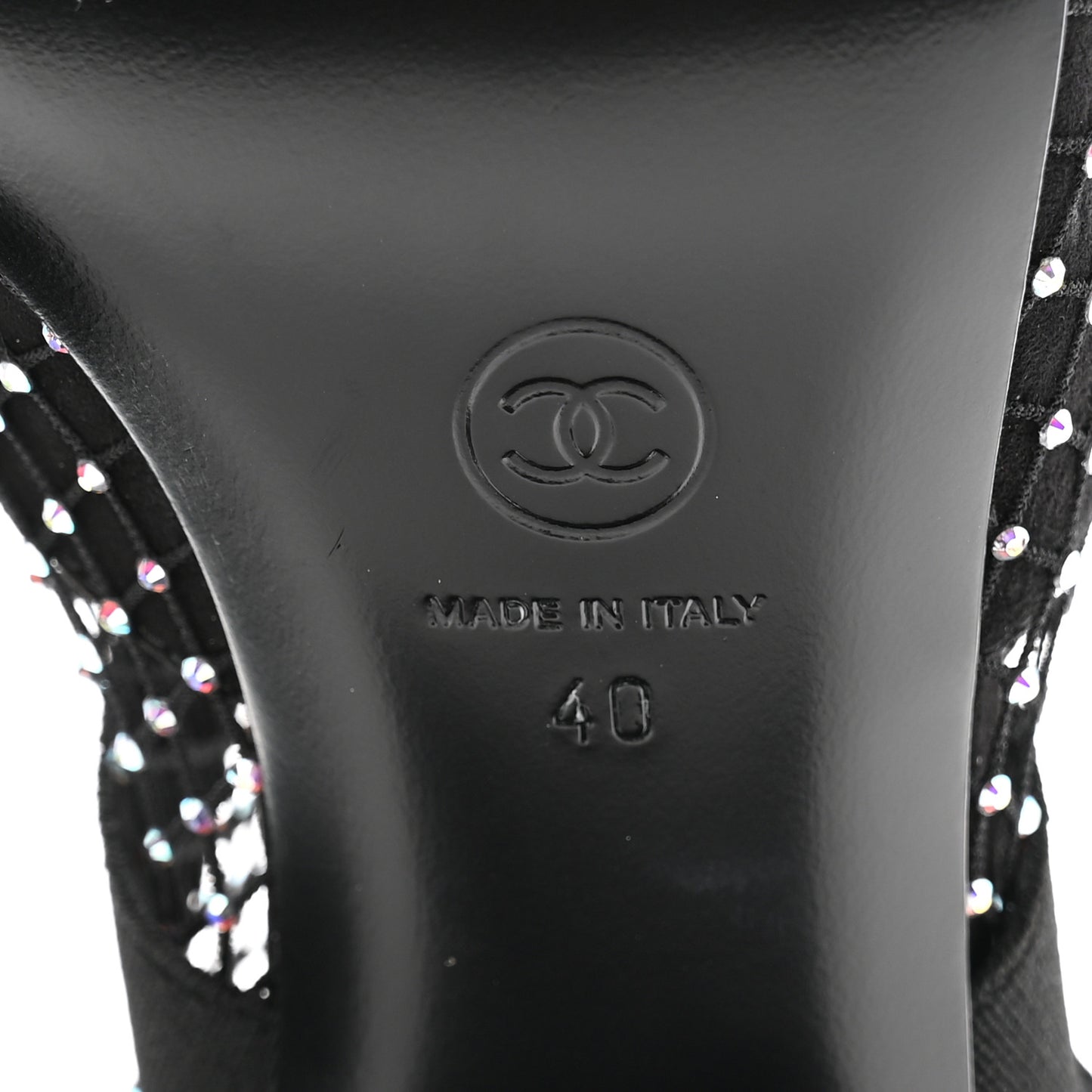 Resille Strass Kid Suede Patent Mary Jane Short Boots 40 Black