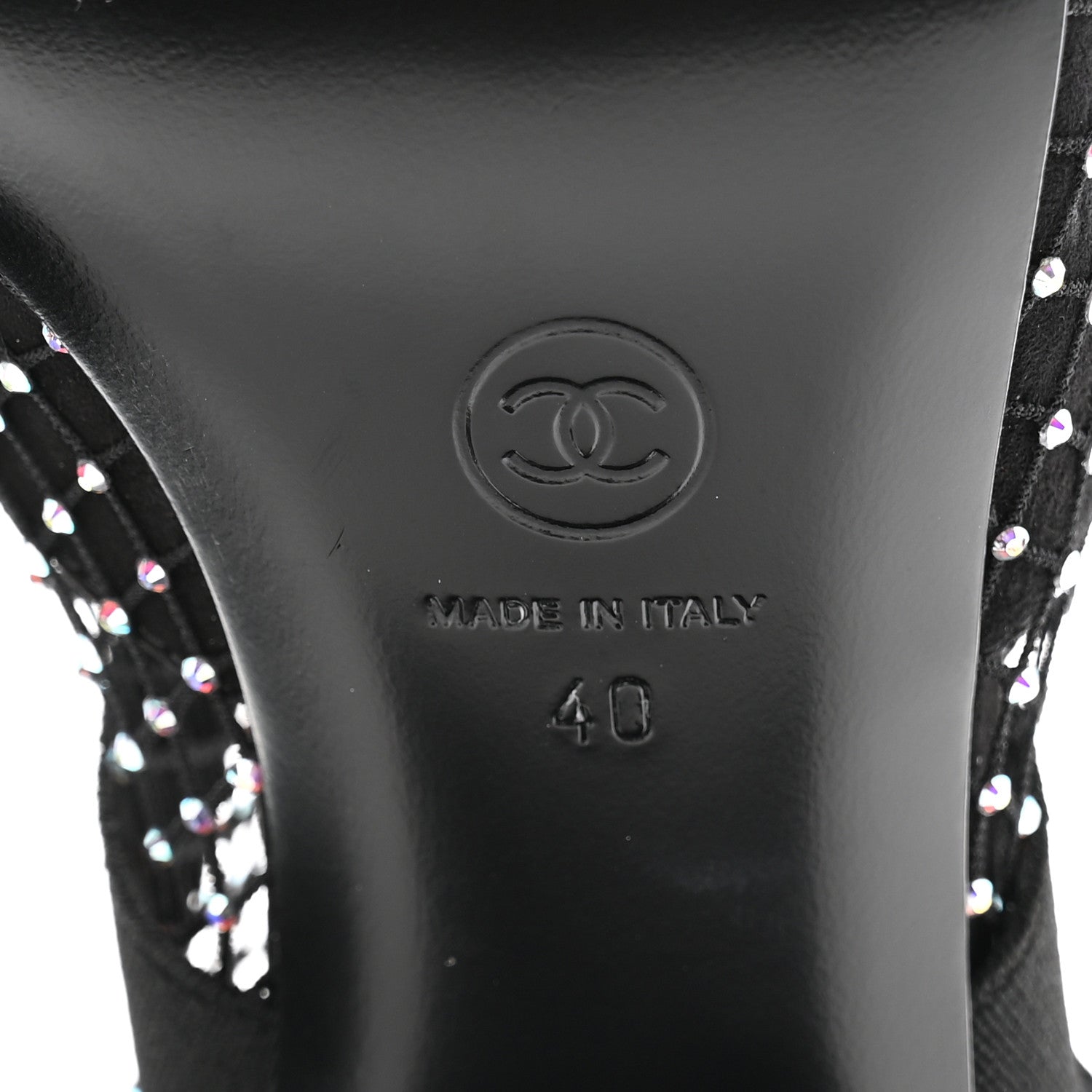 Chanel Resille Strass Kid Suede Patent Mary Jane Short Boots 40 Black 7 of 8
