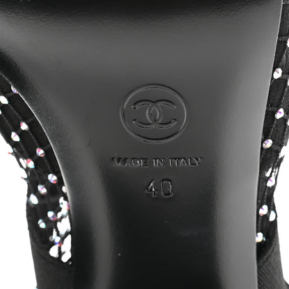 Chanel Resille Strass Kid Suede Patent Mary Jane Short Boots 40 Black 7 of 8