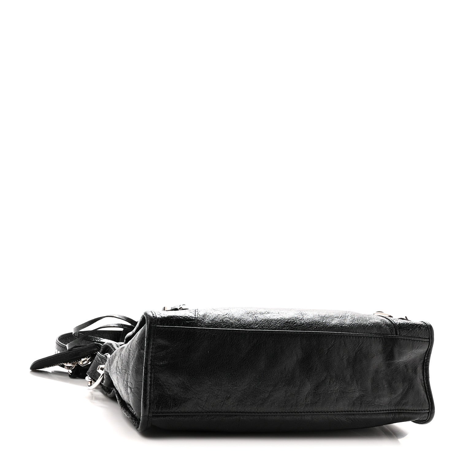 Balenciaga Agneau Classic Hardware S City Logo Strap Black White 5 of 11