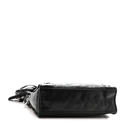 Balenciaga Agneau Classic Hardware S City Logo Strap Black White 5 of 11