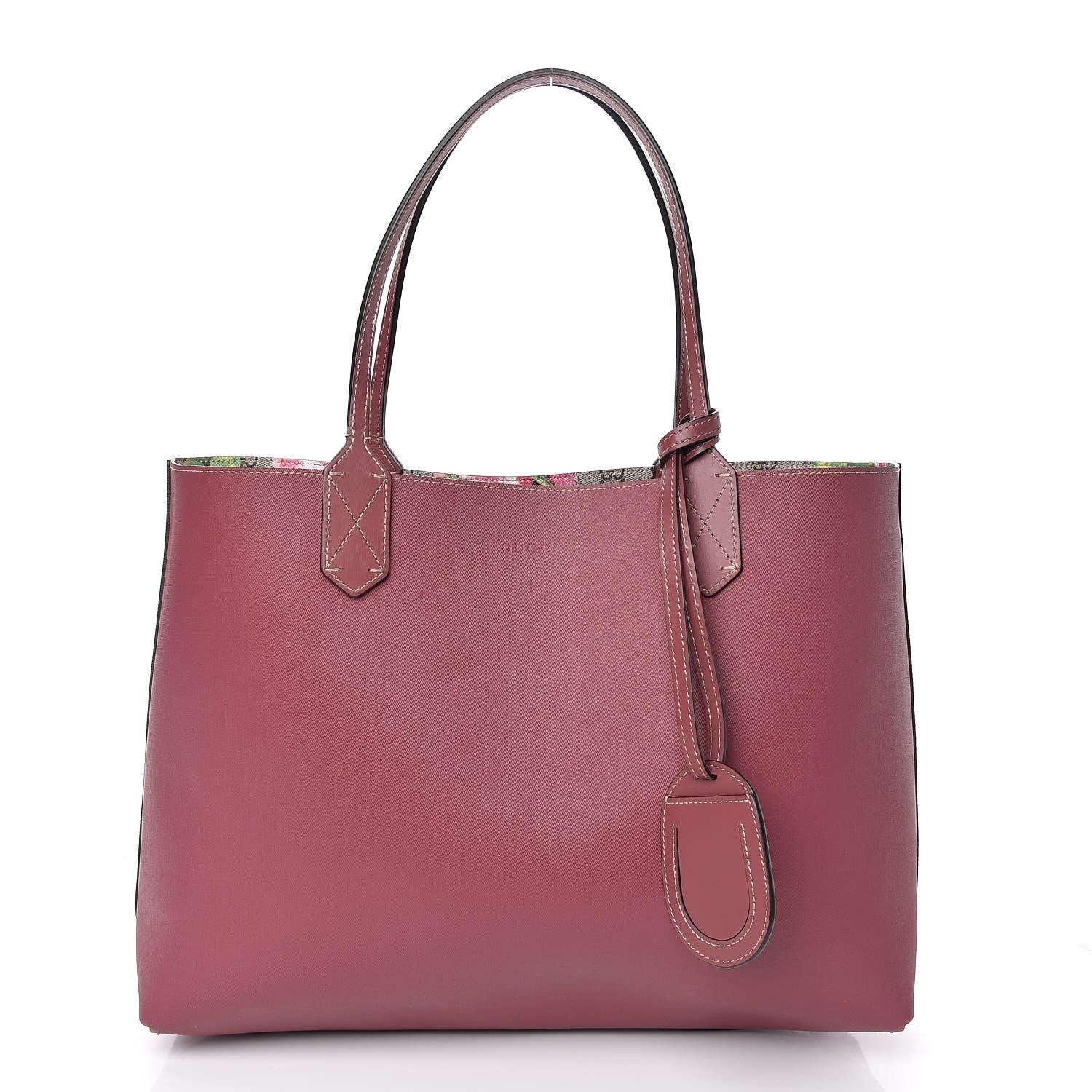 Gucci GG Supreme Monogram Blooms Medium Reversible Tote Beige Multicolor Dry Rose 8 of 14