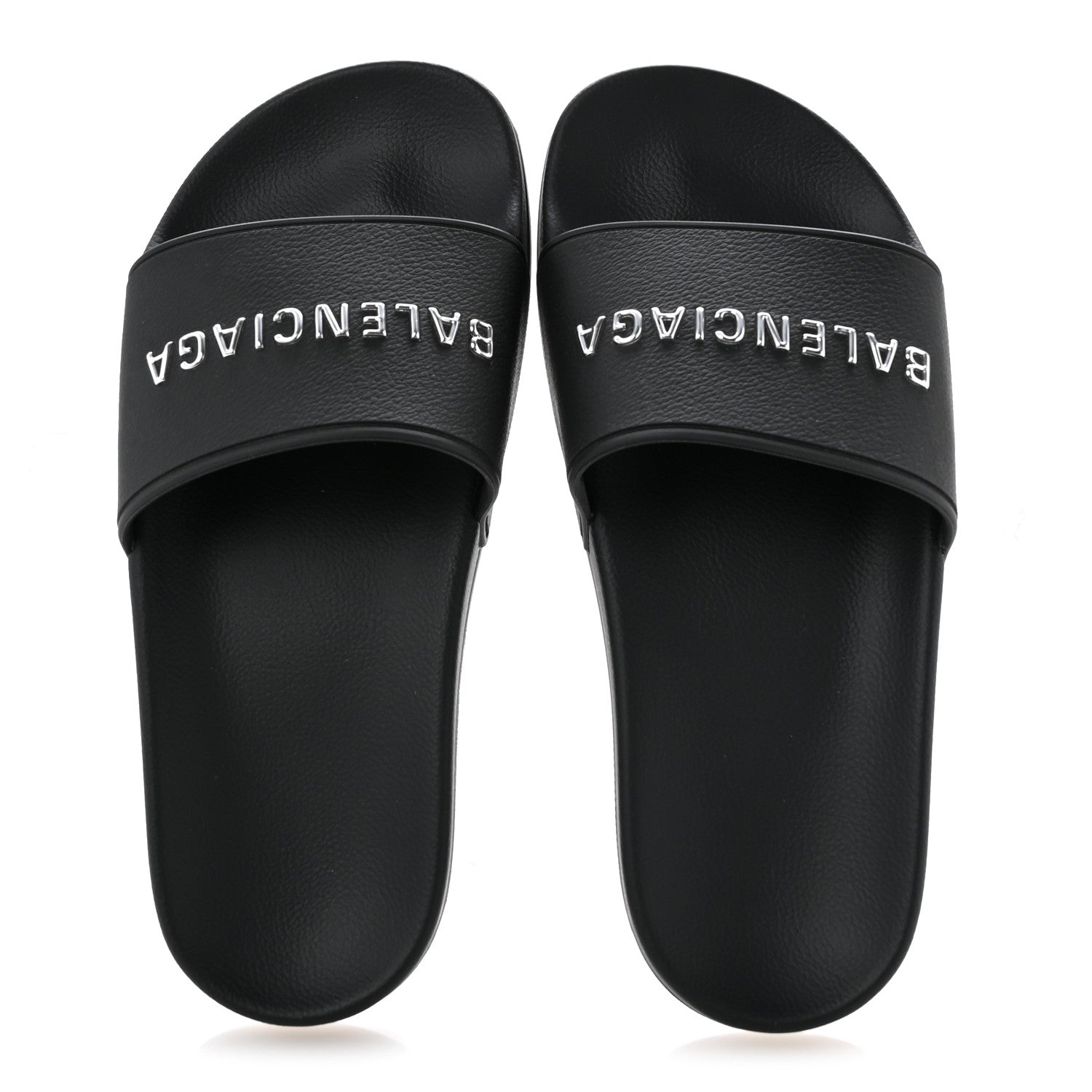 Balenciaga Rubber Womens Logo Pool Slide Sandals 35 Black 2 of 9