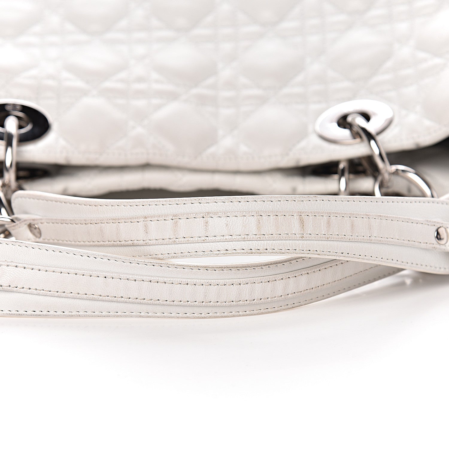 Christian Dior Lambskin Cannage Large Dior Soft Shopping Tote White 13 of 26