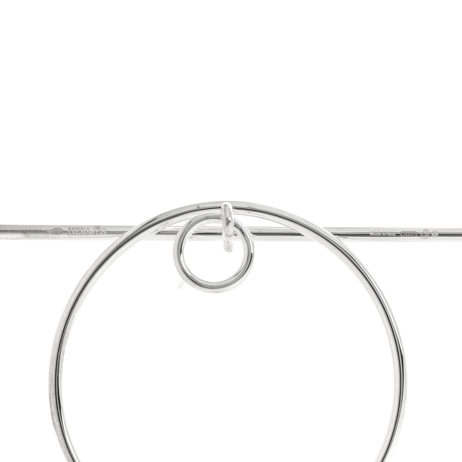 Hermes Sterling Silver MM Loop Earrings 4 of 4