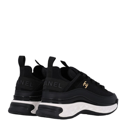 Chanel Velvet Calfskin Mixed Fibers CC Sneakers 36.5 Black 5 of 11