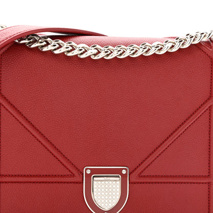 Christian Dior Grained Calfskin Medium Diorama Flap Bag Red 9 of 14