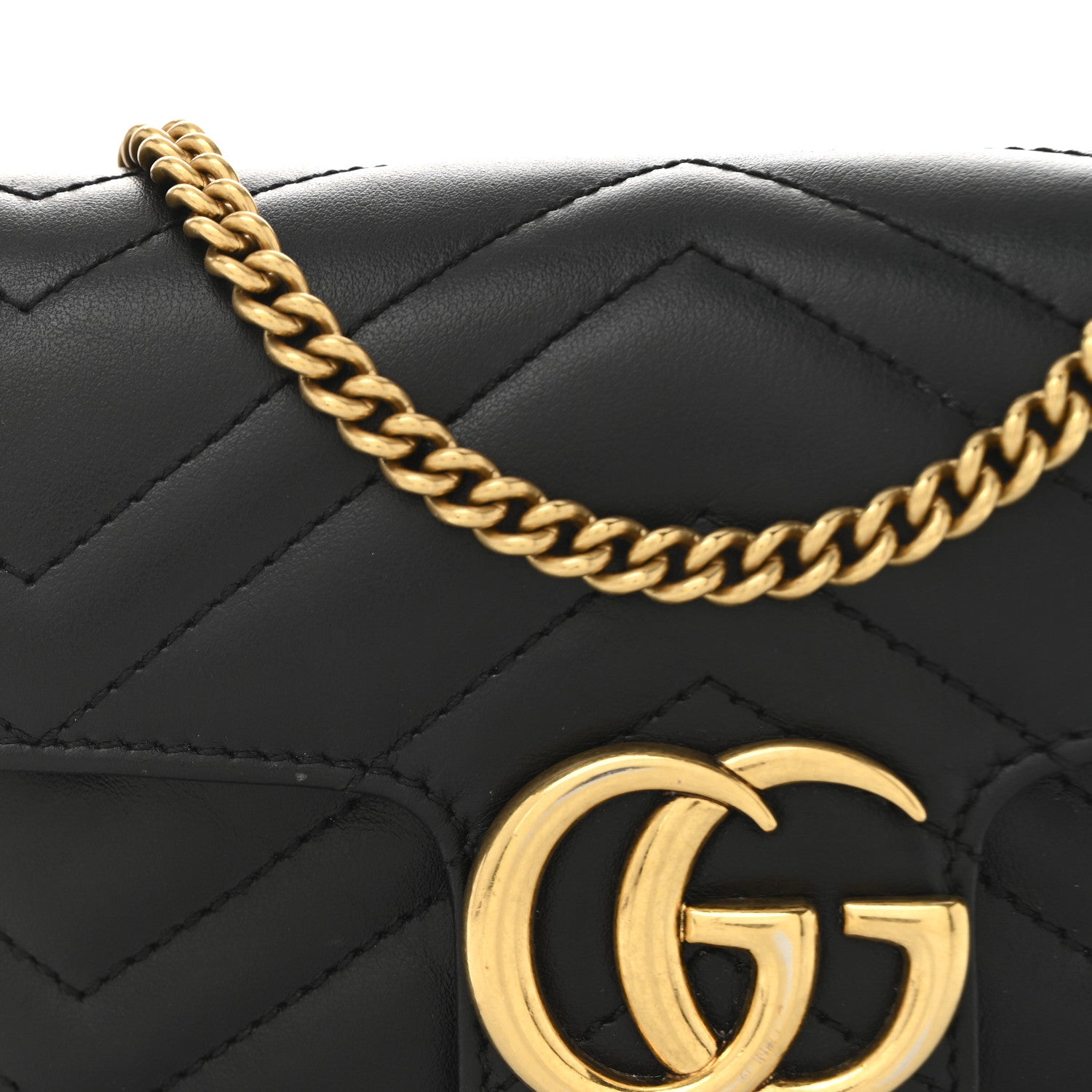 Gucci Calfskin Matelasse Super Mini GG Marmont Shoulder Bag Black 11 of 11