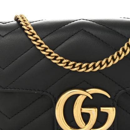 Gucci Calfskin Matelasse Super Mini GG Marmont Shoulder Bag Black 11 of 11
