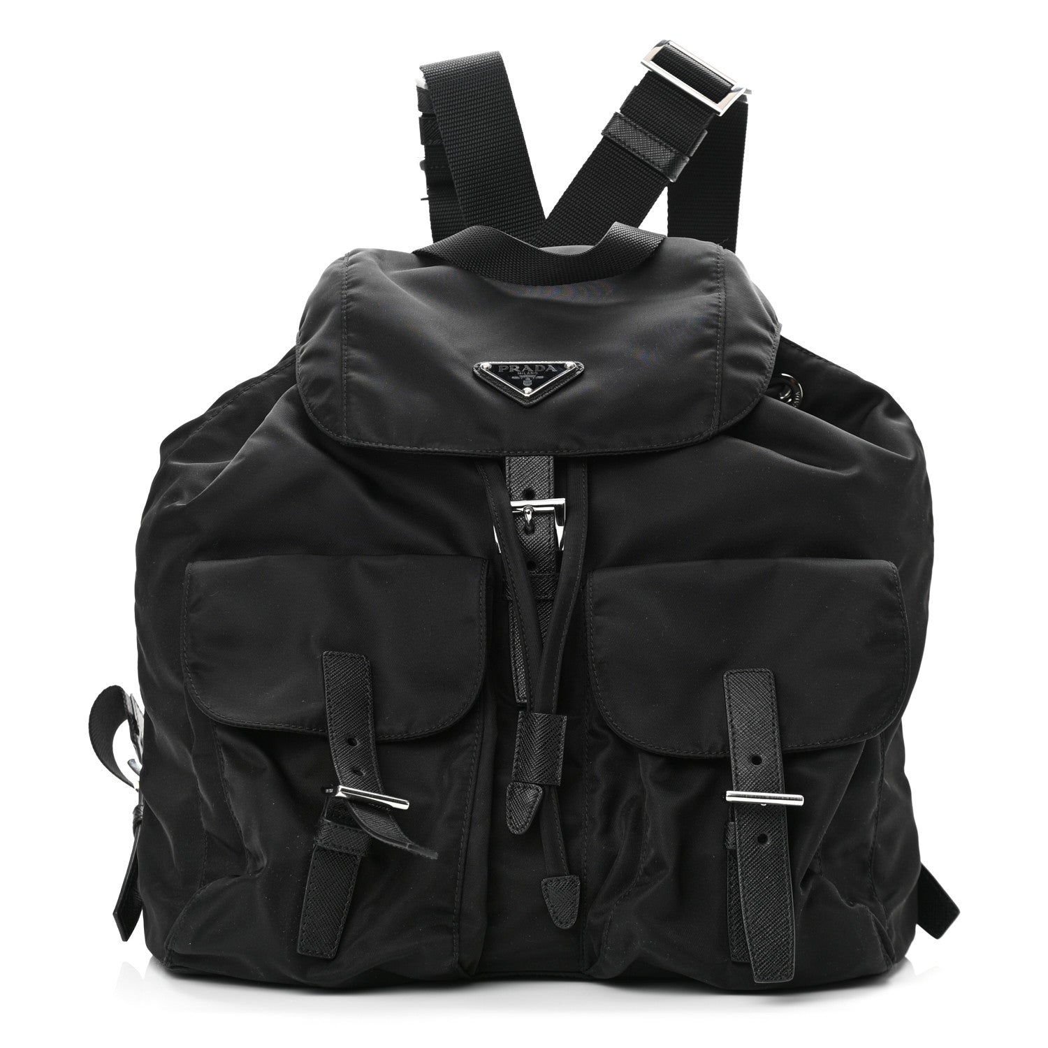 Prada Tessuto Nylon Saffiano Medium Backpack Black 1 of 10