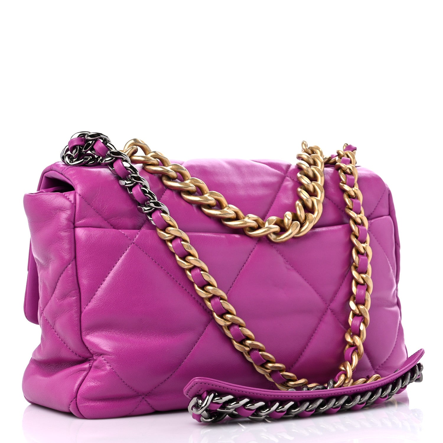 Chanel Lambskin Quilted Large Chanel 19 Flap Purple 2 of 8