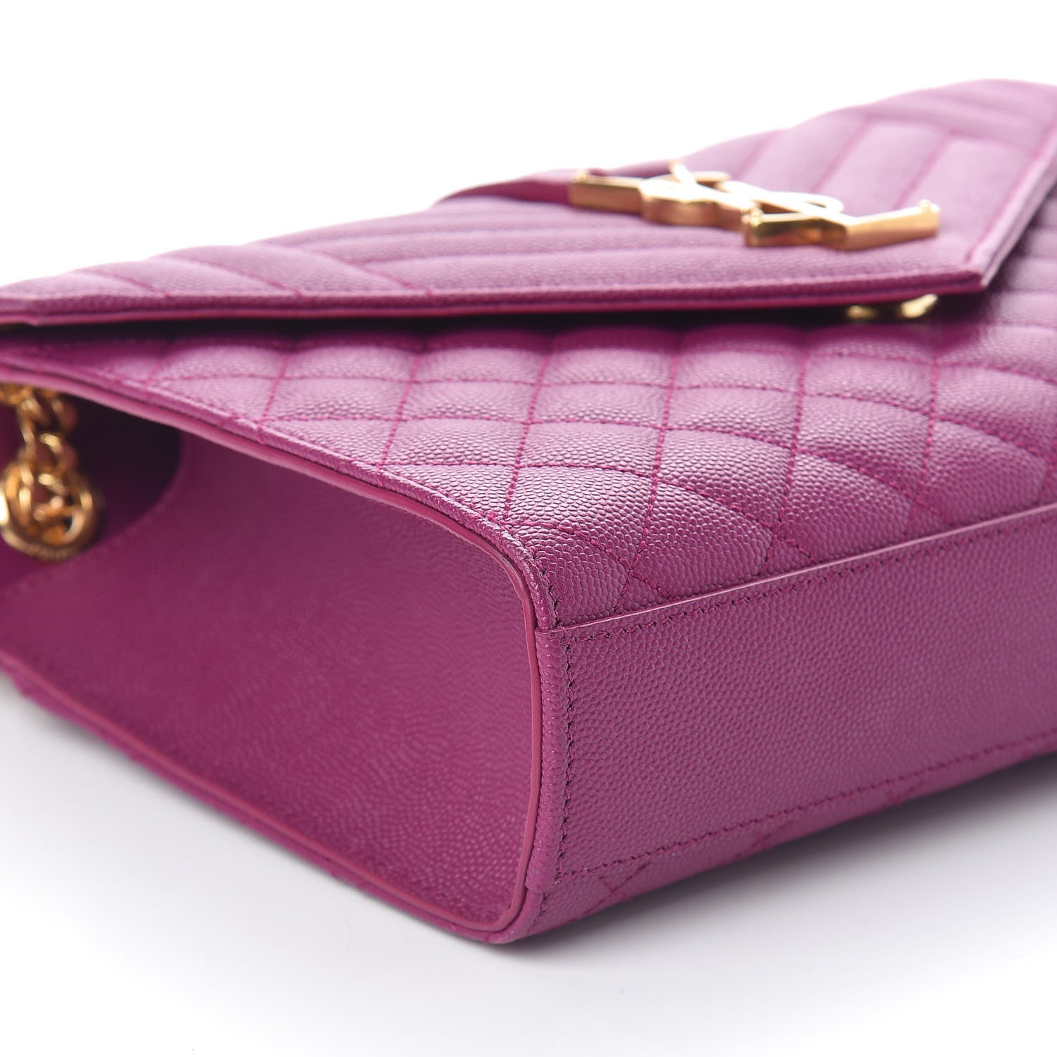 Saint Laurent Grain De Poudre Medium Tri-Quilt Monogram Satchel Purple 9 of 10