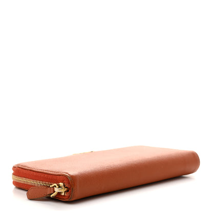 Prada Saffiano Metal Zip Around Wallet Rame 4 of 8