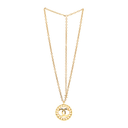 Chanel Metal CC Heart Medallion Chain Pendant Necklace Gold 3 of 6