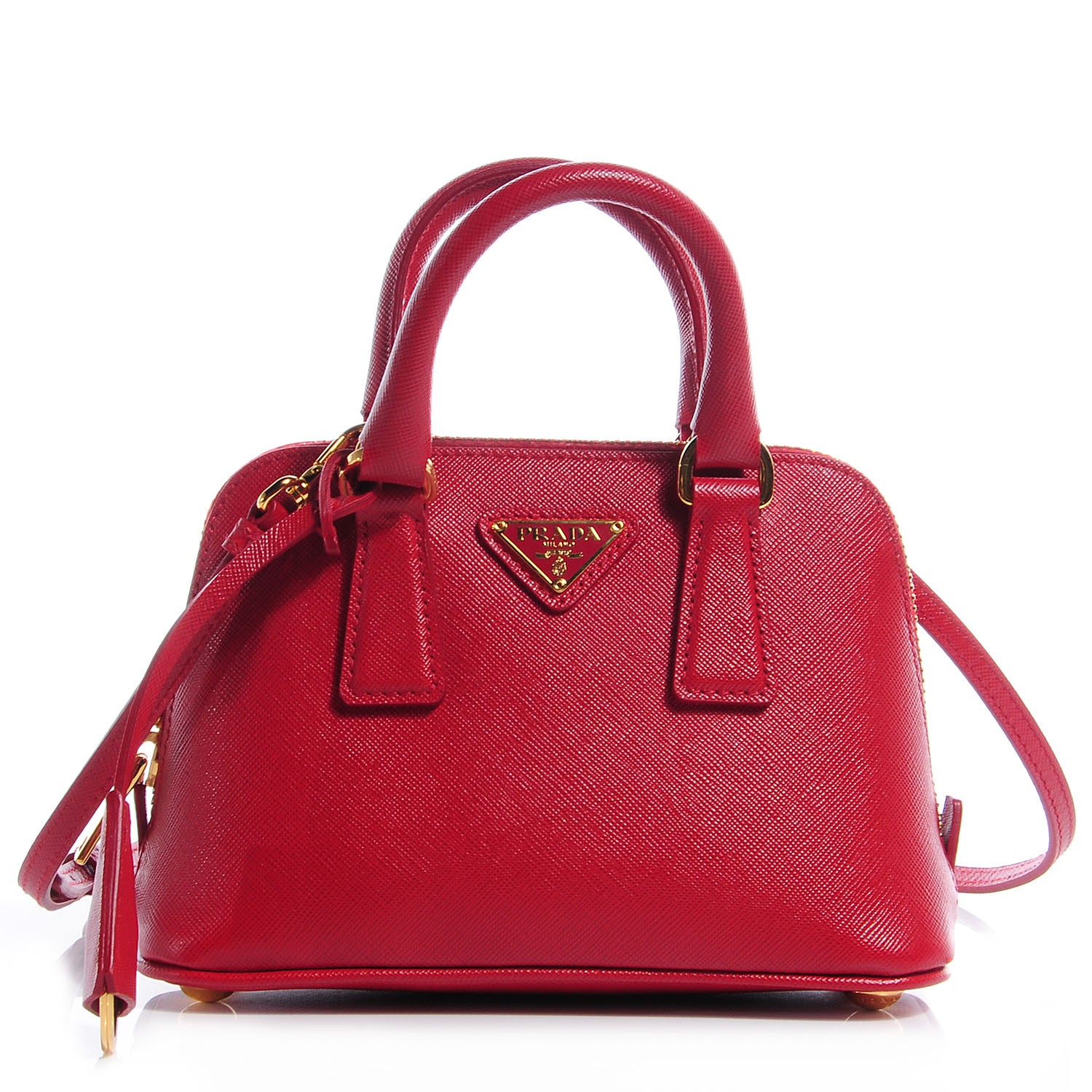 Prada Saffiano Lux Mini Promenade Tote Fuoco 1 of 8