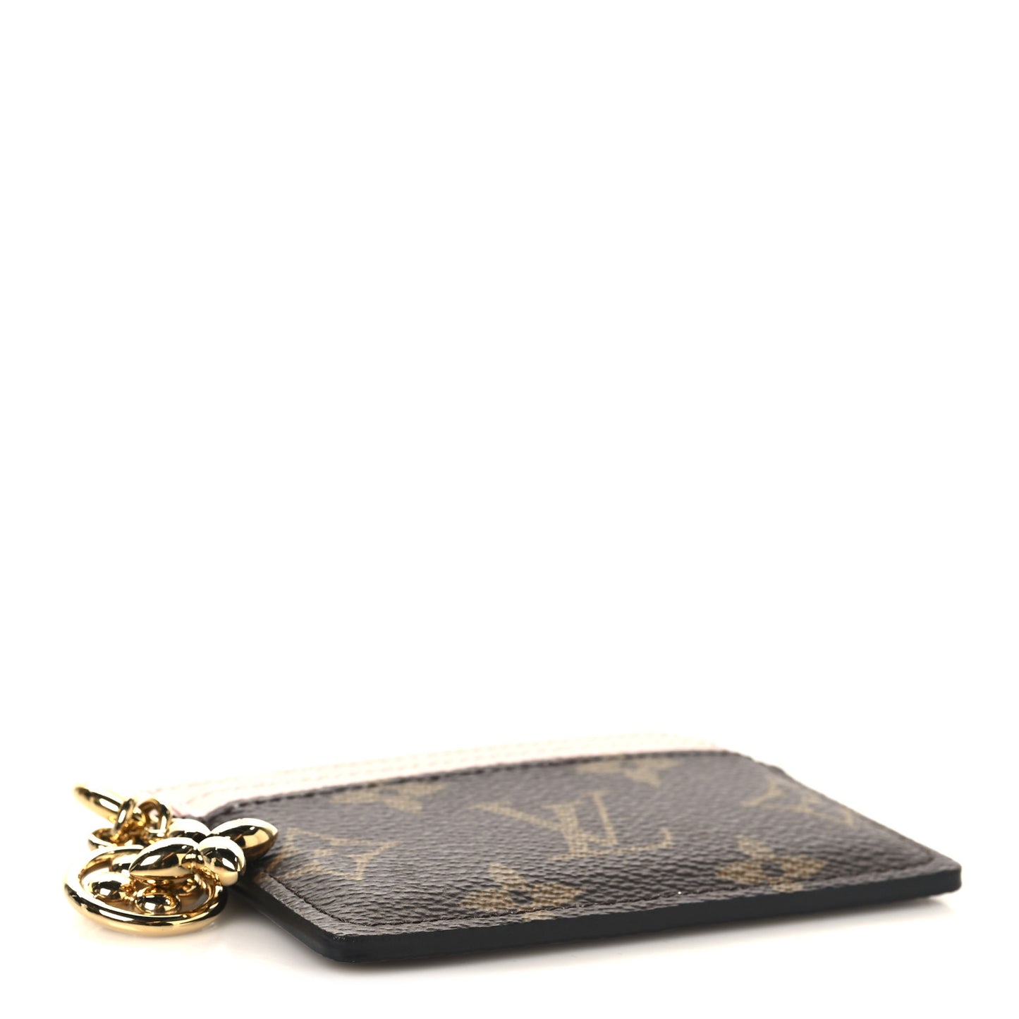 Monogram LV Charms Card Holder Rose Ballerine