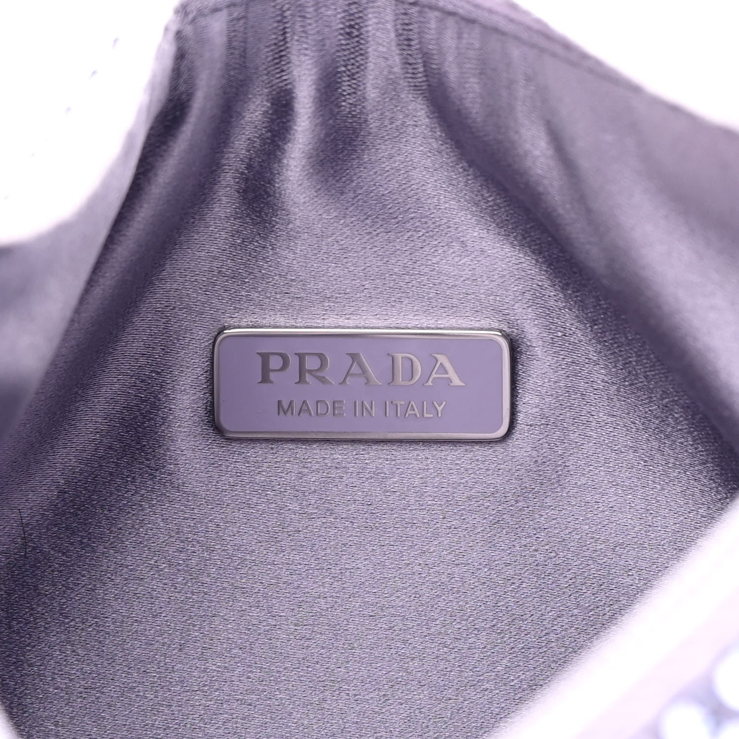 Prada Satin Crystal Mini Re-Edition 2000 Bag Glicine 6 of 10