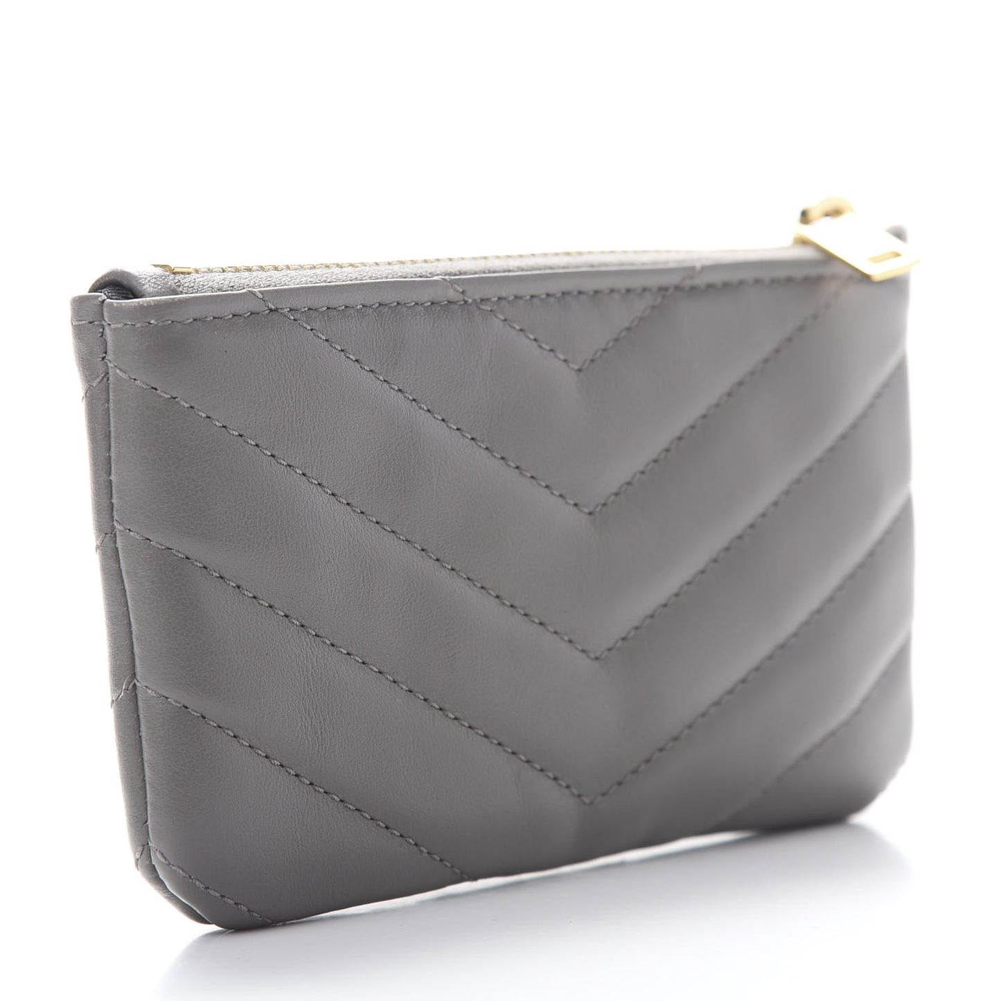 Calfskin Matelasse Monogram Key Pouch Fog