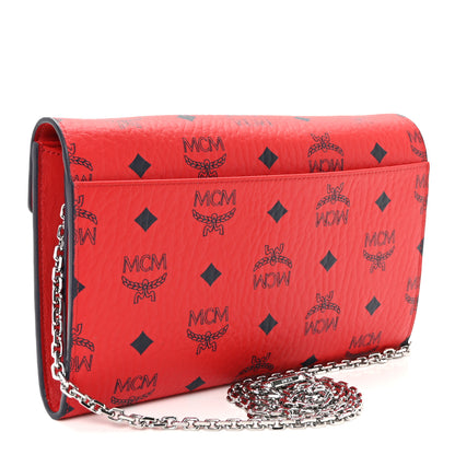 MCM Visetos Medium Patricia Wallet On Chain Ruby Red 5 of 17