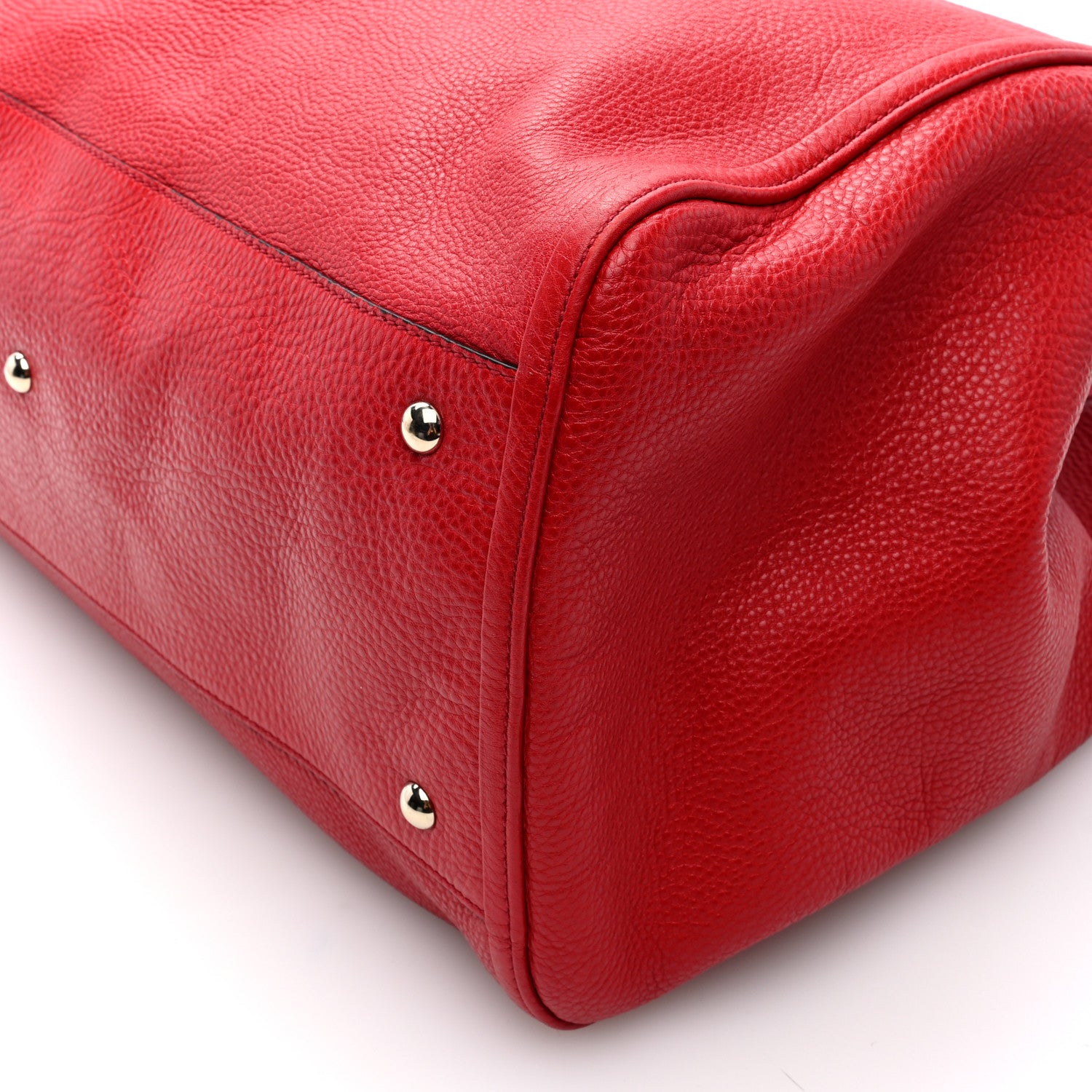 Gucci Pebbled Calfskin Large Soho Shoulder Bag Red 10 of 10