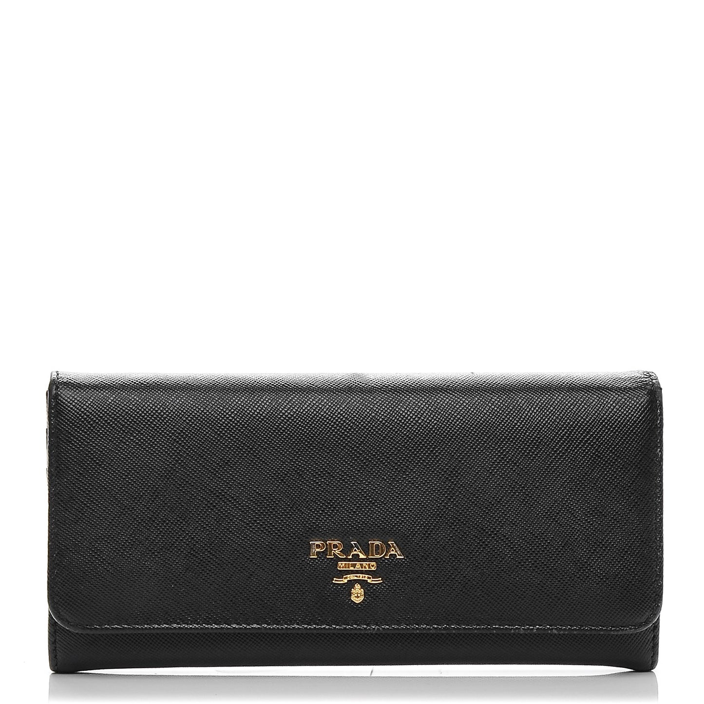 Saffiano Metal Continental Flap Wallet Nero Black