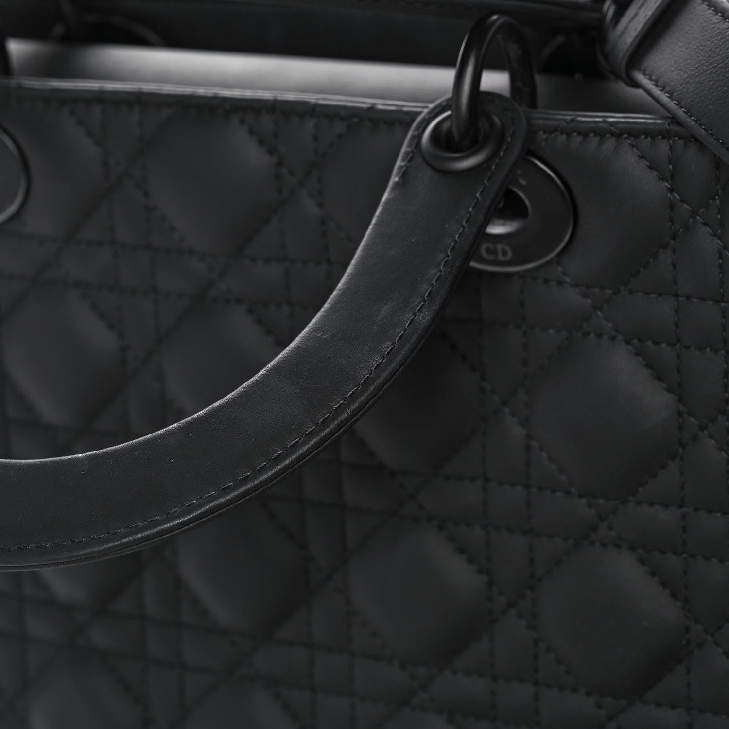 Christian Dior Ultra Matte Calfskin Cannage Large Lady Dior Black 14 of 14