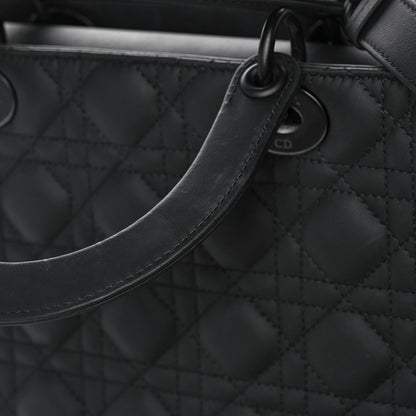Christian Dior Ultra Matte Calfskin Cannage Large Lady Dior Black 14 of 14
