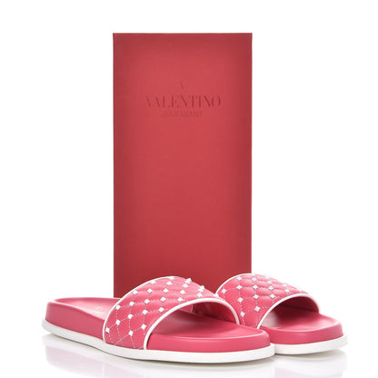 Valentino Garavani Nappa Free Rockstud Spike Slide Sandals 40 Shadow Pink 9 of 9