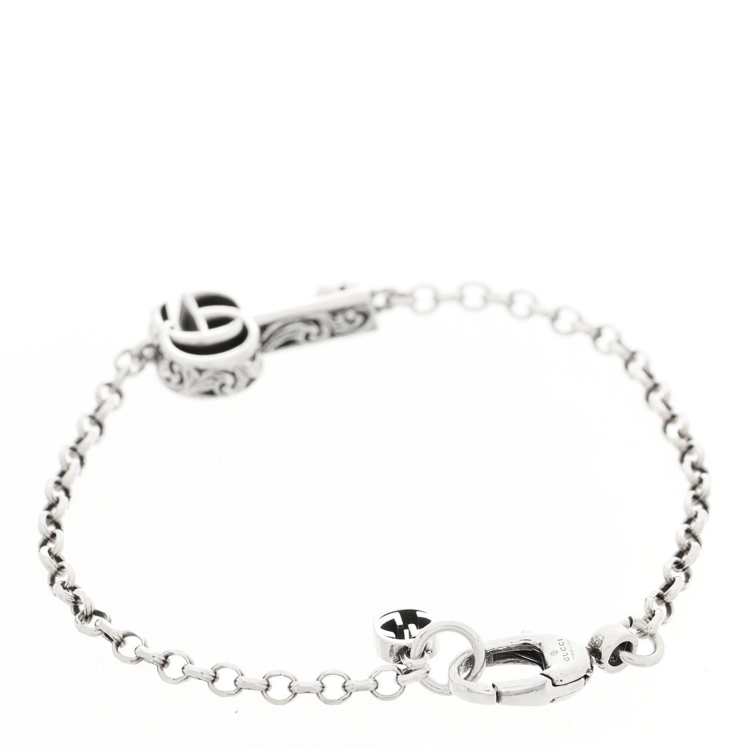 Gucci Sterling Silver Double G Key Bracelet 2 of 4