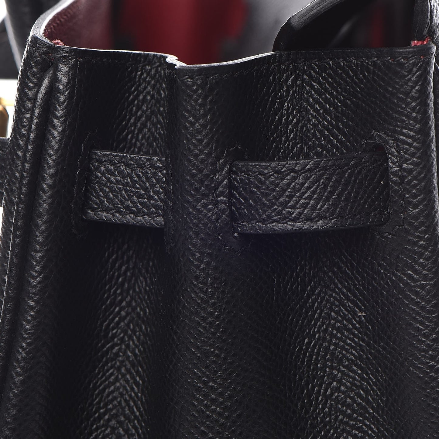 Epsom Horseshoe Birkin 25 Black Rouge Vif