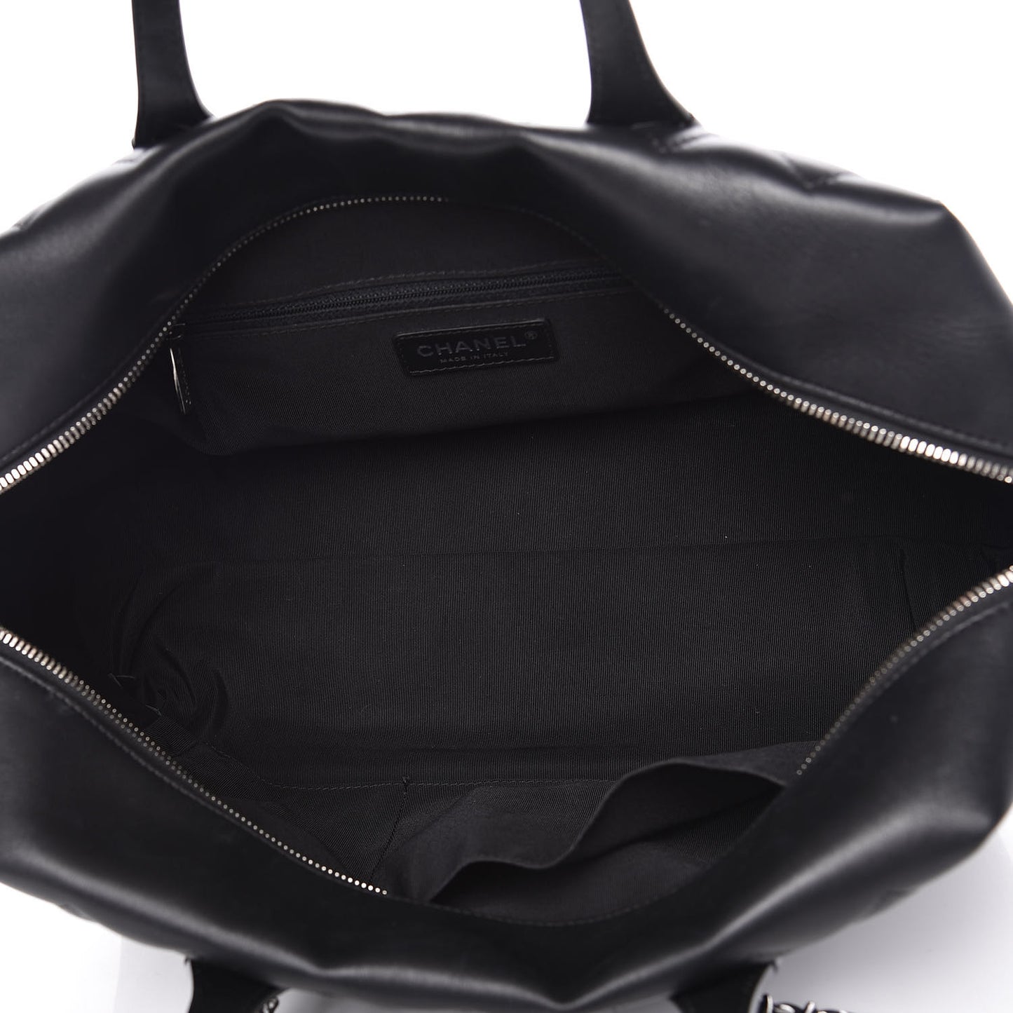 Calfskin Quilted Feather Weight Bowling Bag Black