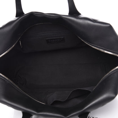 Chanel Calfskin Quilted Feather Weight Bowling Bag Black 7 of 19