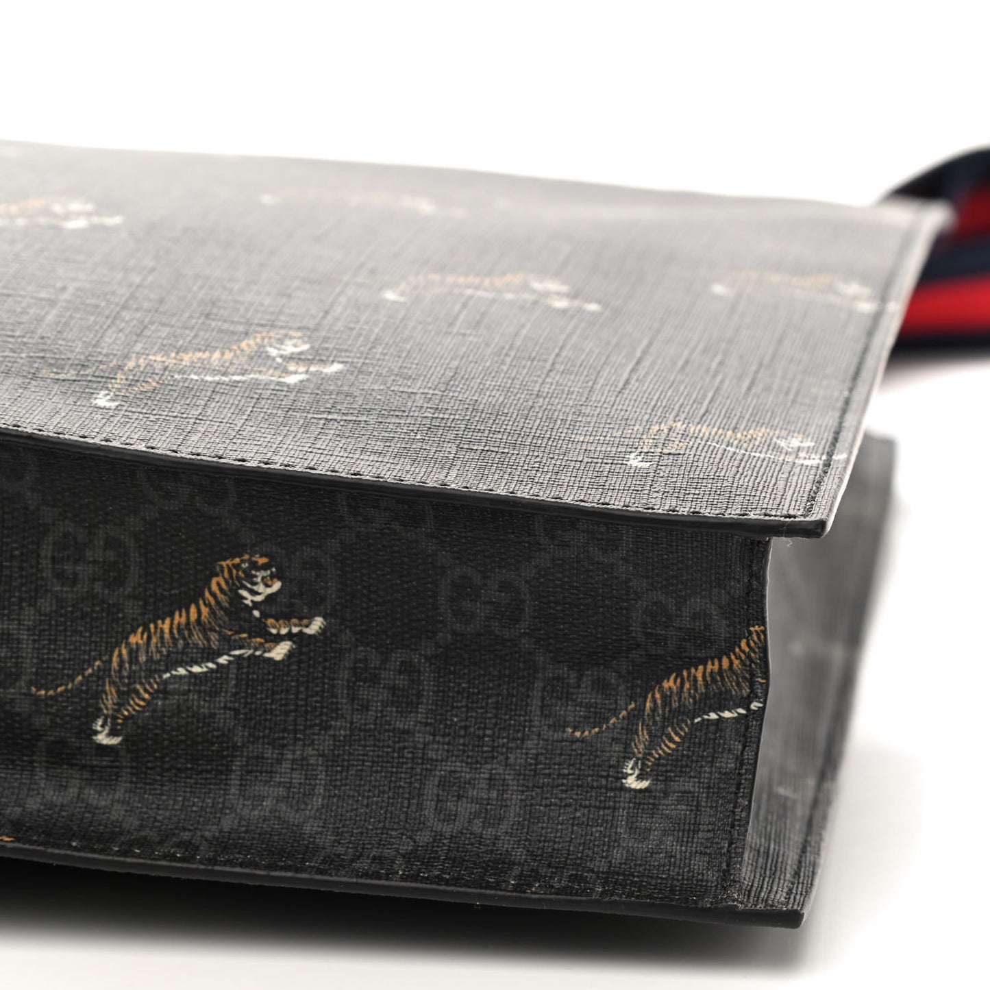 GG Supreme Monogram Tigers Web Vertical Tote Black Multicolor