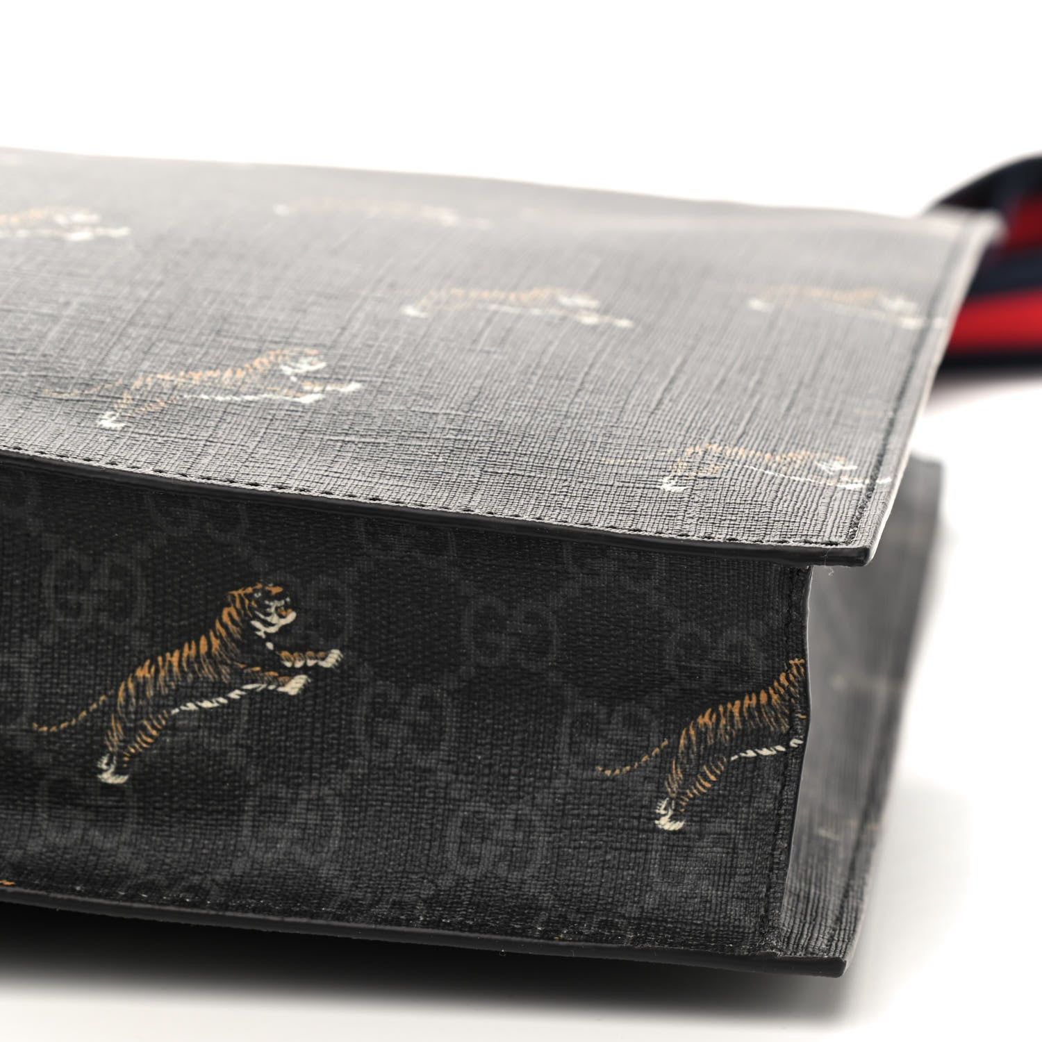 Gucci GG Supreme Monogram Tigers Web Vertical Tote Black Multicolor 6 of 9