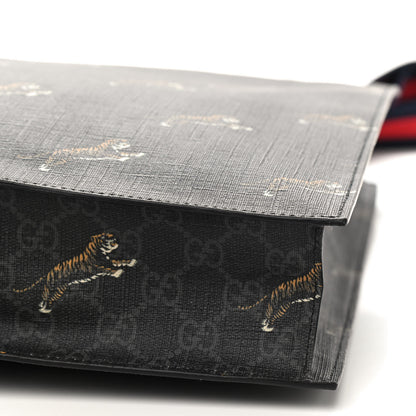 Gucci GG Supreme Monogram Tigers Web Vertical Tote Black Multicolor 6 of 9