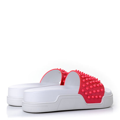 Christian Louboutin Calfskin Donna Studded Pool Fun Platform Flat Slide Sandals 36 Floride 3 of 4