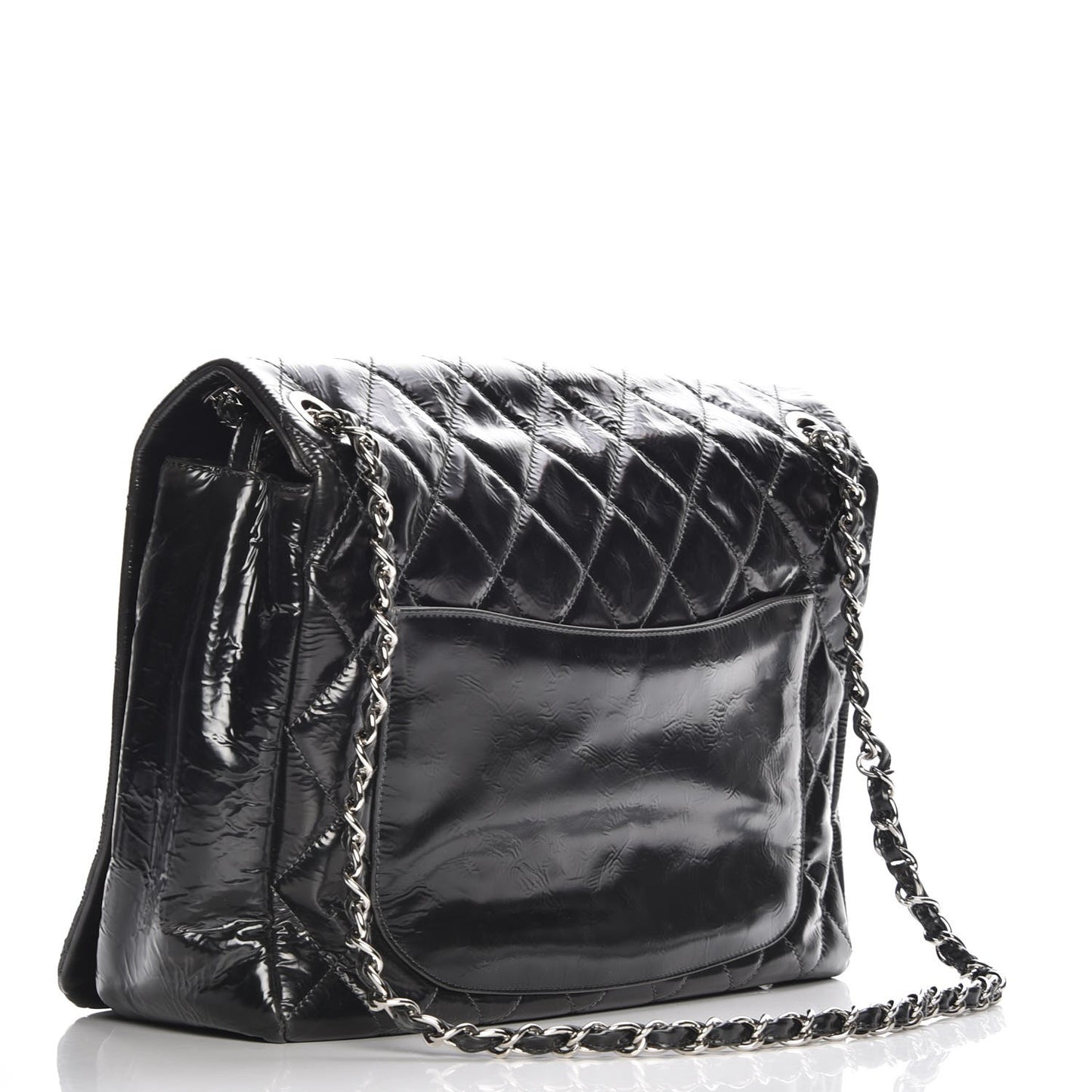 Patent Quilted XL Flap Black