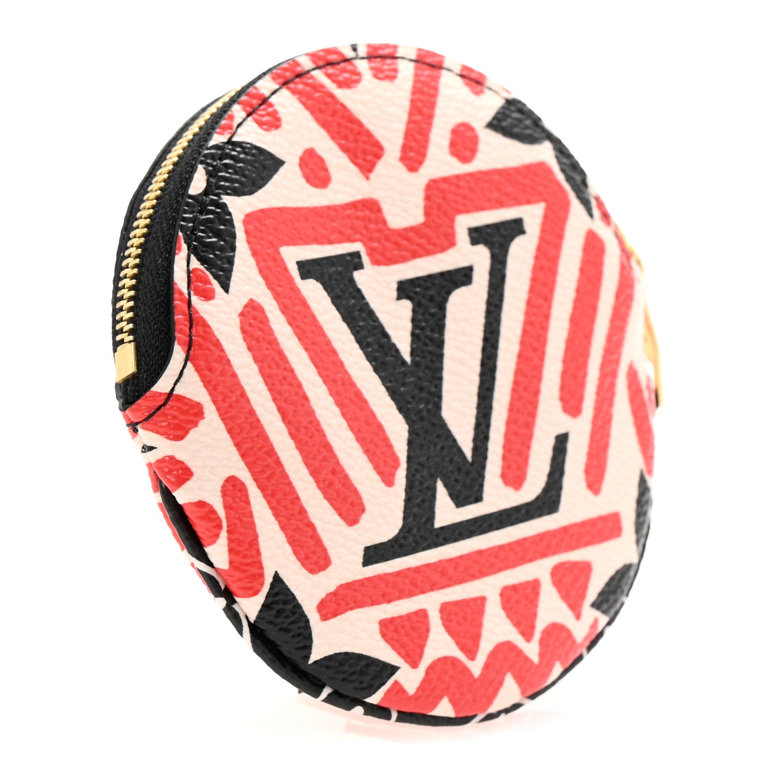 Louis Vuitton Monogram Giant Crafty Round Coin Purse Creme Rouge 3 of 7