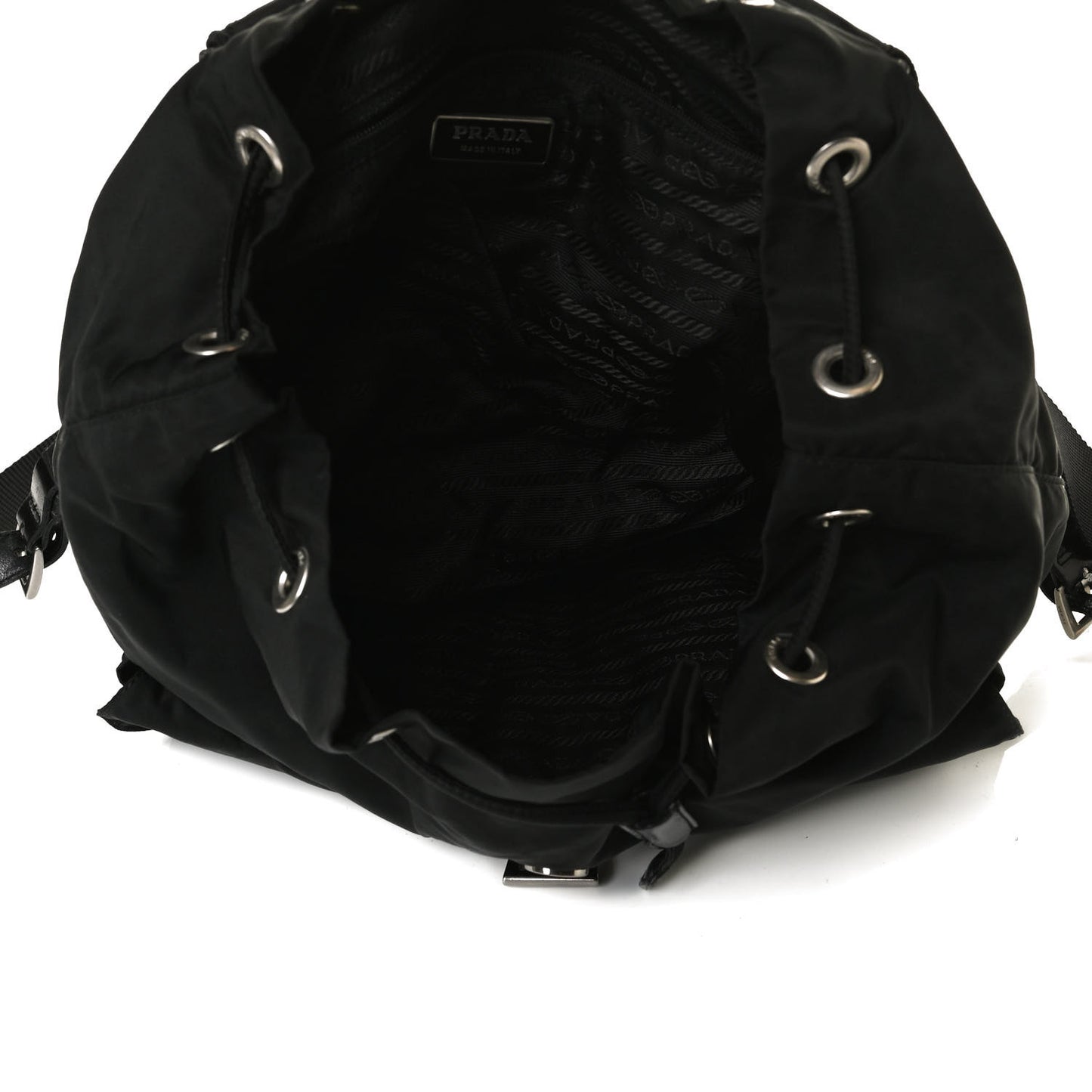 Tessuto Nylon Saffiano Medium Backpack Black