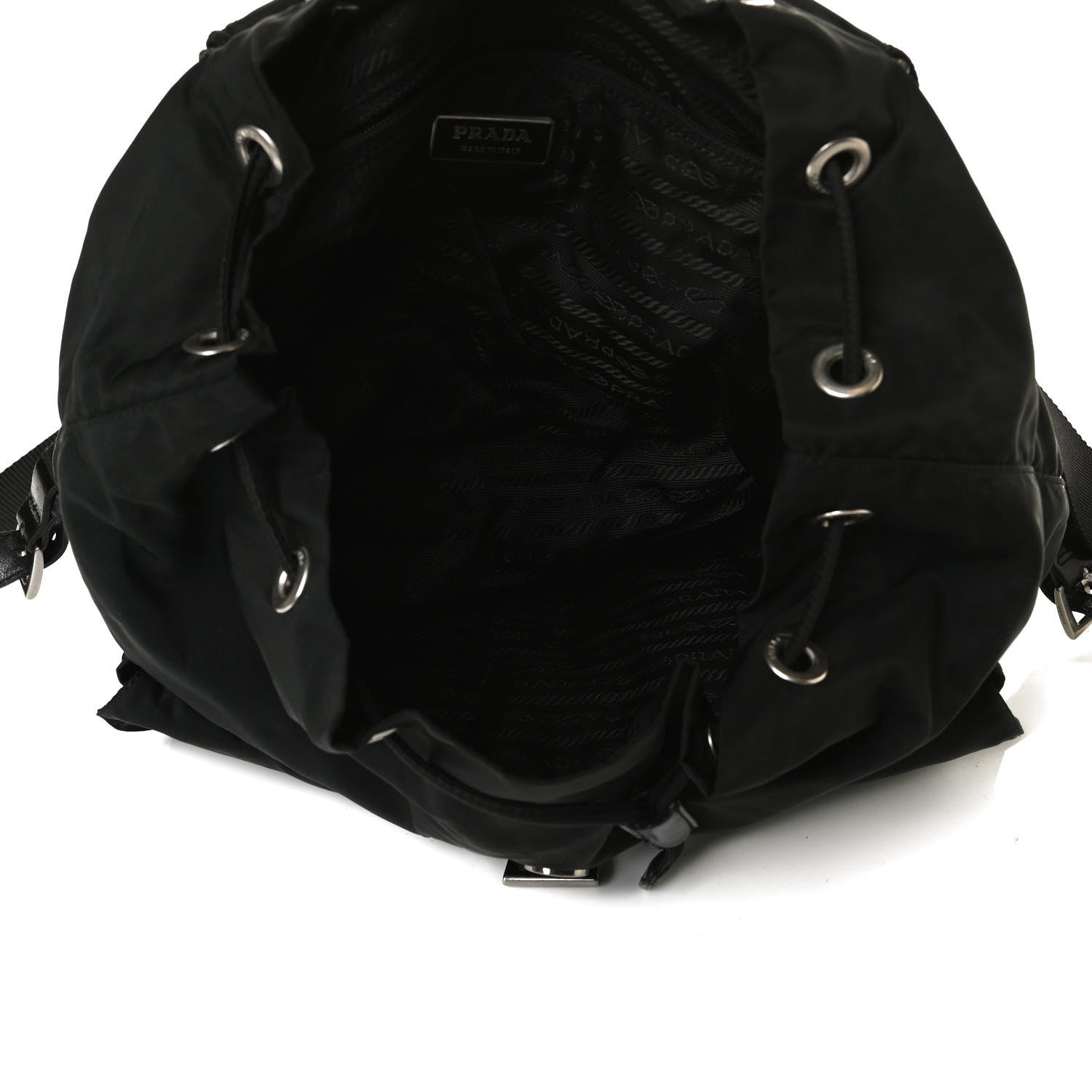 Prada Tessuto Nylon Saffiano Medium Backpack Black 5 of 17