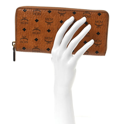 MCM Visetos Large Zip Around Wallet Cognac 2 of 9