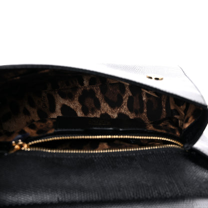 Dolce & Gabbana Lizard Calfskin Embossed Medium Miss Sicily Satchel Black 4 of 9