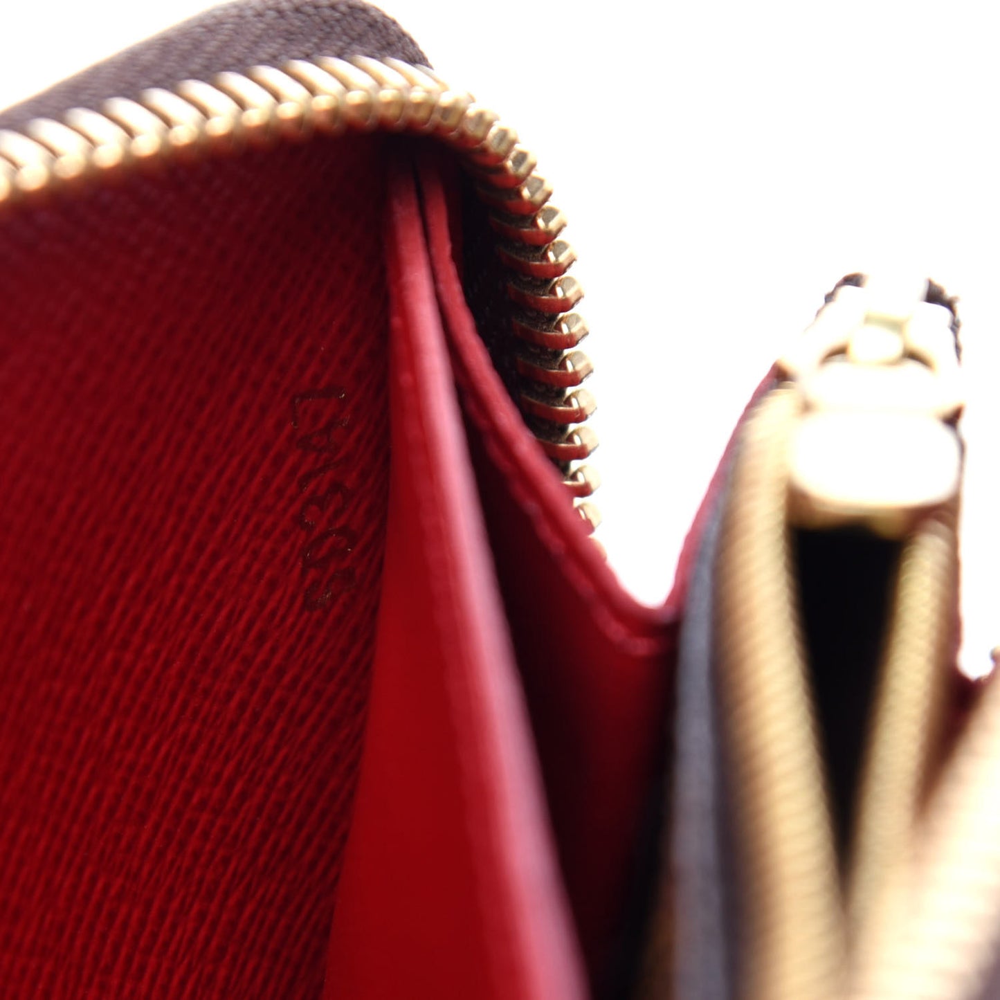 Damier Ebene Clemence Wallet Cherry