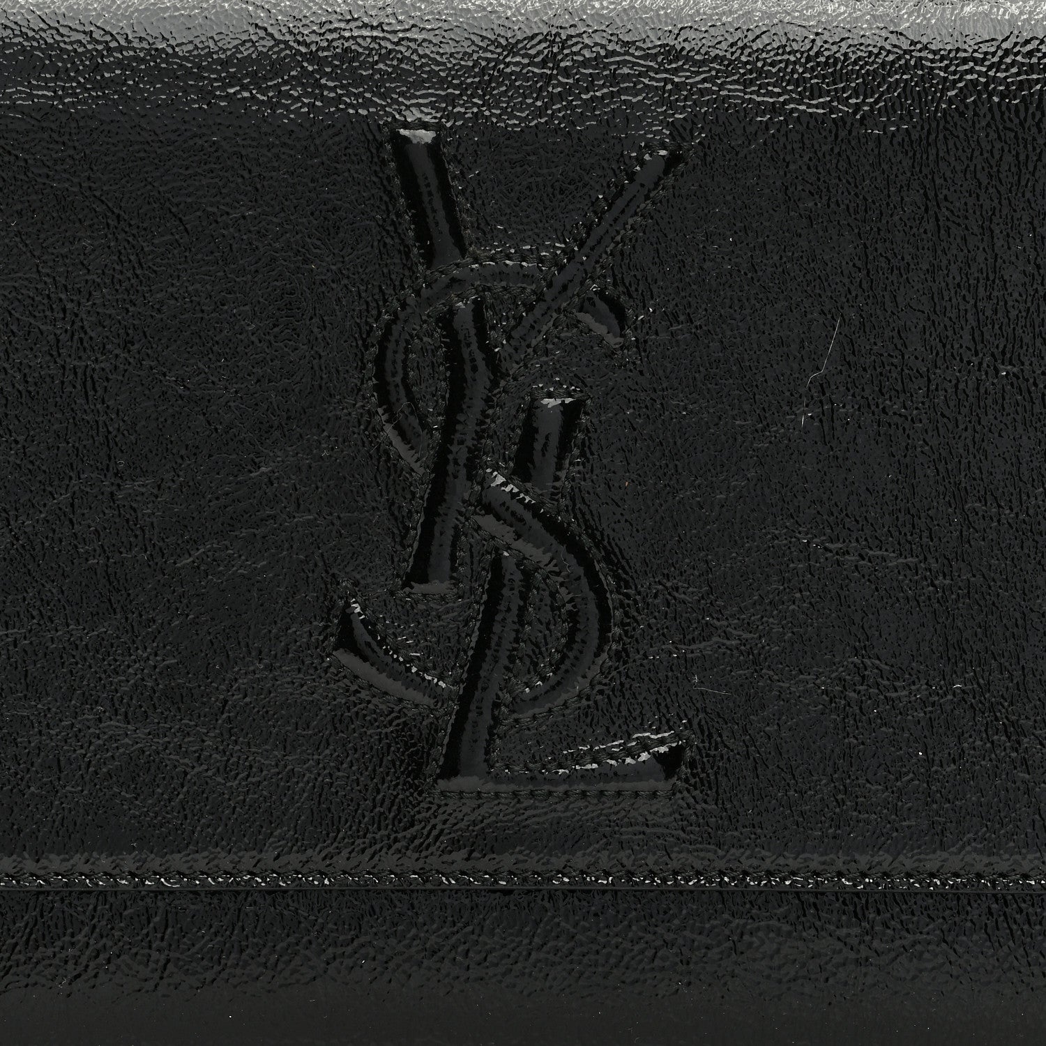 Saint Laurent Textured Patent Monogram Large Belle De Jour Clutch Black 7 of 8