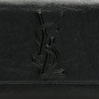 Saint Laurent Textured Patent Monogram Large Belle De Jour Clutch Black 7 of 8