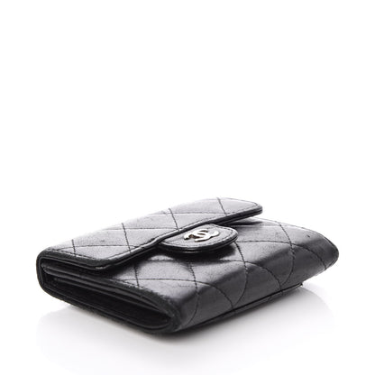 Chanel Lambskin Quilted Flap Card Holder Wallet Black 4 of 8
