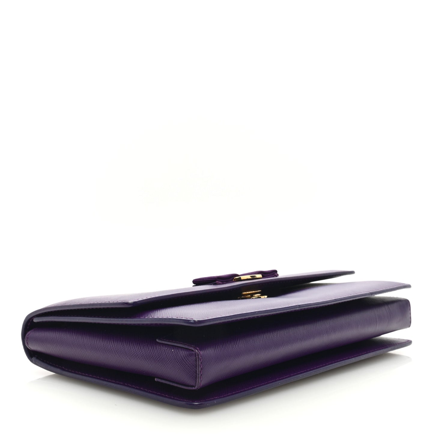 Printed Calfskin Vara Bow Chain Flap Crossbody Purple