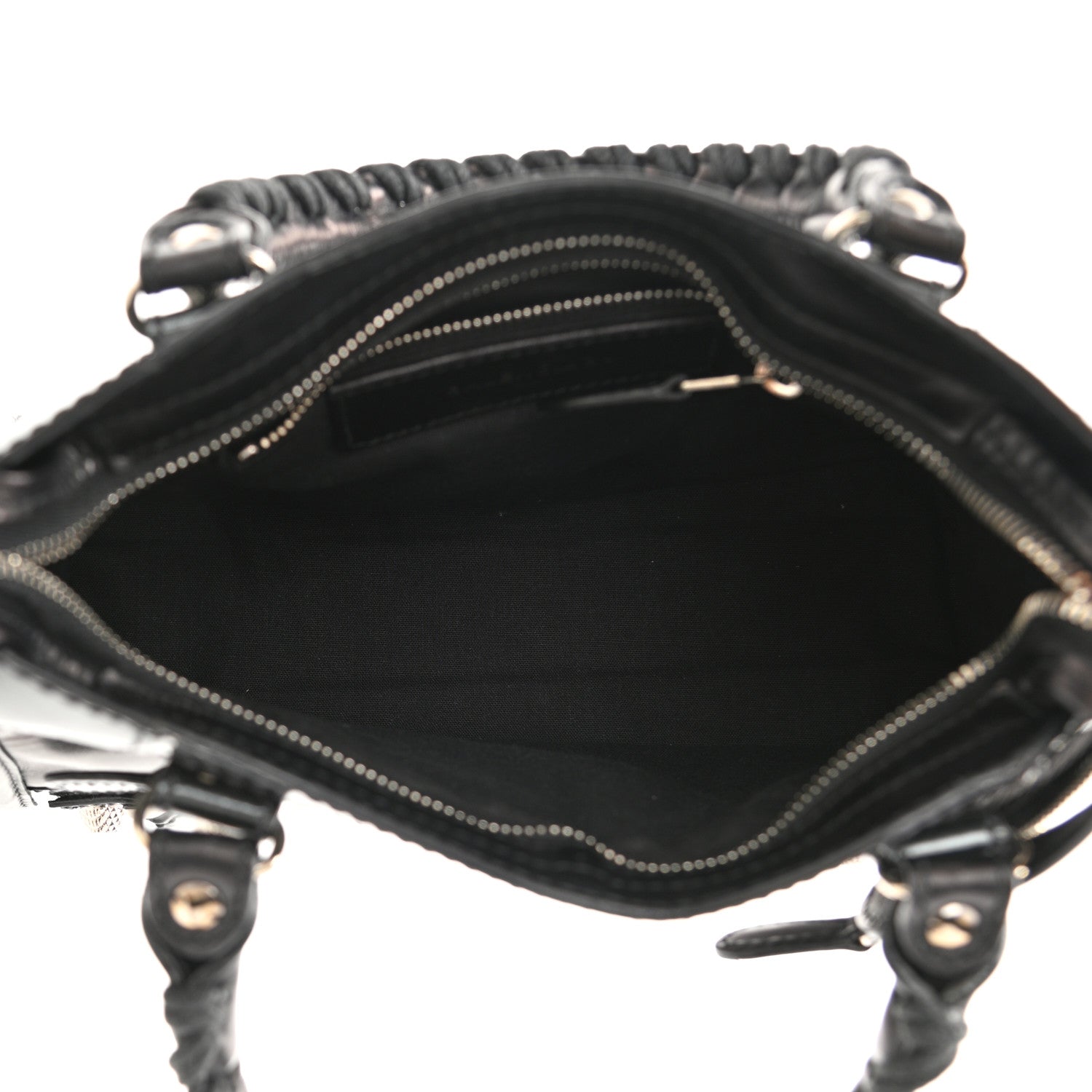 Balenciaga Smooth Calfskin Metallic Patent Giant 12 Silver Hardware Mini City Black Gris 5 of 10
