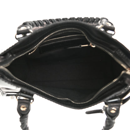 Balenciaga Smooth Calfskin Metallic Patent Giant 12 Silver Hardware Mini City Black Gris 5 of 10