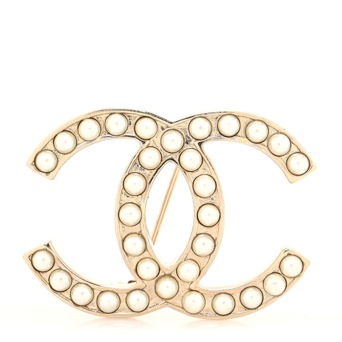 Pearl CC Brooch Light Gold